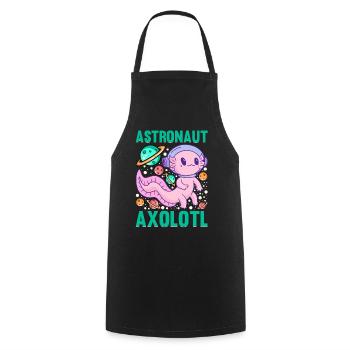 Axolotl Lover Funny Astronaut Axolotl - Cooking Apron - black - Front - AI Model Male 185 dark (185cm)