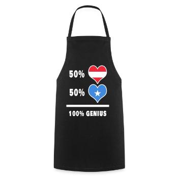 Austria and Somalia ingenious / Gift - Cooking Apron - black - Front - AI Model Male 185 dark (185cm)