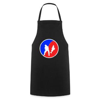 Logo de pêche - Tablier de cuisine - noir - Devant - AI Model Male 185 dark (185cm)