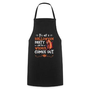 Not A Halloween Party Until The Viennese Comes Out - Cooking Apron - black - Front - AI Model Male 185 dark (185cm)
