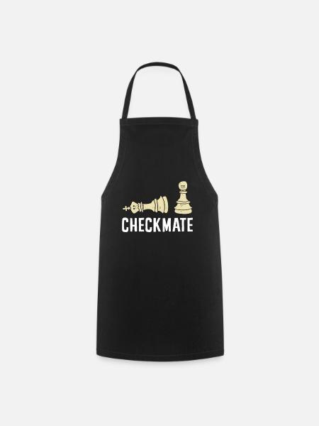 Jeu d’échecs drôle Checkmate de joueur d’échecs - Tablier de cuisine - noir