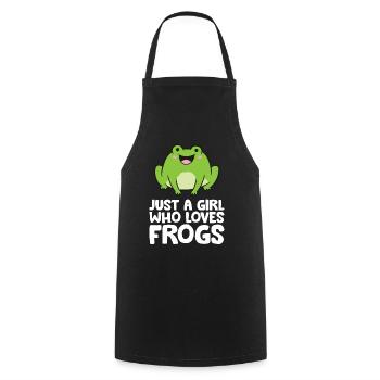 Frog Lover Girl Just a Girl Who Loves Frogs - Cooking Apron - black - Front - AI Model Male 185 dark (185cm)