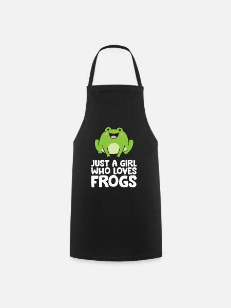 Frog Lover Girl Just a Girl Who Loves Frogs - Cooking Apron - black