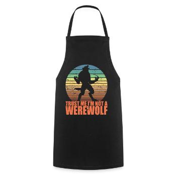 Fun Scary Werewolf Retro Halloween Trick or Treat - Tablier de cuisine - noir - Devant - AI Model Male 185 dark (185cm)