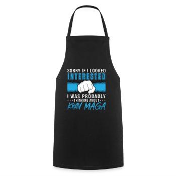 Krav Maga Sorry If I Looked Black Belt MMA Fighter - Cooking Apron - black - Front - AI Model Male 185 dark (185cm)