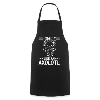 Kawaii Axolotl Lover - Je souris comme un Axolotl - Tablier de cuisine - noir - Devant - AI Model Male 185 dark (185cm)