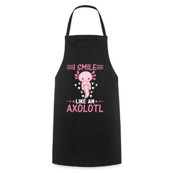 Mignon Axolotl Lover Kawaii Axolotl - Je souris comme un - Tablier de cuisine - noir - Devant - AI Model Male 185 dark (185cm)
