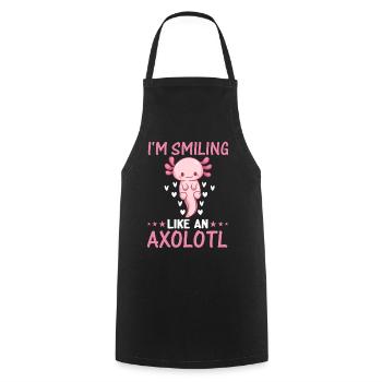 Axolotl Lover - I'm Smiling Like An Axolotl - Kawa - Cooking Apron - black - Front - AI Model Male 185 dark (185cm)