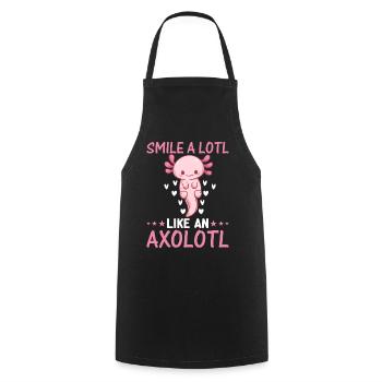 Axolotl Lover - Smile A Lotl Like An Axolotl - Cooking Apron - black - Front - AI Model Male 185 dark (185cm)