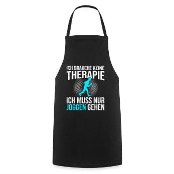Joggen Therapie Spruch - Kochschürze - Schwarz - Vorne - AI Model Male 185 dark (185cm)