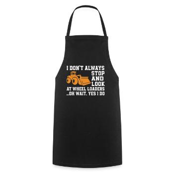 Funny Wheel Loader Gift - Cooking Apron - black - Front - AI Model Male 185 dark (185cm)