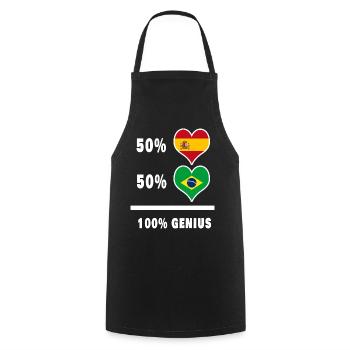Brazil and Spain genius / gift - Cooking Apron - black - Front - AI Model Male 185 dark (185cm)