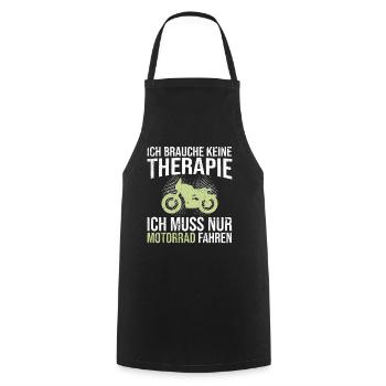 Motorrad Therapie Spruch - Kochschürze - Schwarz - Vorne - AI Model Male 185 dark (185cm)