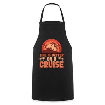 Croisière Vacances Rétro Life Est - Tablier de cuisine - noir - Devant - AI Model Male 185 dark (185cm)