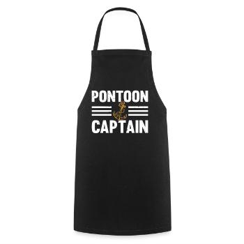 Capitaine de bateau ponton avec ancre de bateau - Pontoon Ca - Tablier de cuisine - noir - Devant - AI Model Male 185 dark (185cm)
