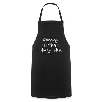 Running is My Happy Hour - Cooking Apron - black - Front - AI Model Male 185 dark (185cm)