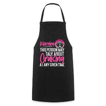 Avertissement de fille de vacances de bateau de croisière - Tablier de cuisine - noir - Devant - AI Model Male 185 dark (185cm)