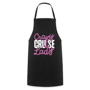 Bateau de croisière Vacances Fille Folle - Tablier de cuisine - noir - Devant - AI Model Male 185 dark (185cm)
