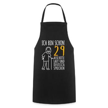 29 Geburtstag Mann Geschenk Lustig 29er 29 Jahre - Kochschürze - Schwarz - Vorne - AI Model Male 185 dark (185cm)