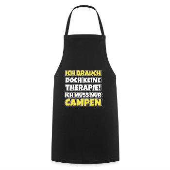 Campen Therapie Lustiger Spruch - Kochschürze - Schwarz - Vorne - AI Model Male 185 dark (185cm)