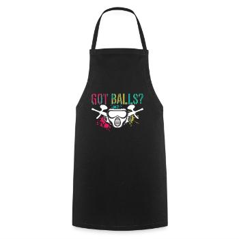 Paintball Got Balls Air Gun Sport Paintball Player - Cooking Apron - black - Front - AI Model Male 185 dark (185cm)