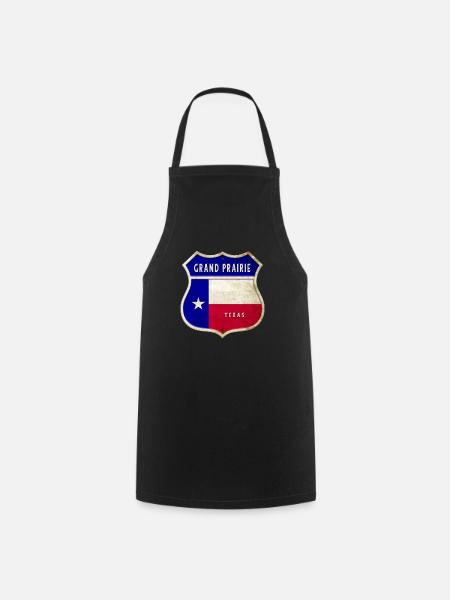 Grand Prairie Texas Wappen Flaggen Design - Kochschürze - Schwarz