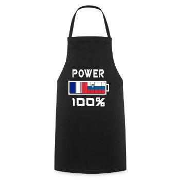 Slovenia and France Power 100% - Cooking Apron - black - Front - AI Model Male 185 dark (185cm)