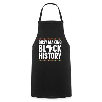 Diligently Making Black History Africa - Cooking Apron - black - Front - AI Model Male 185 dark (185cm)