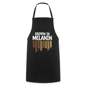 Drippin In Melanin Honey Caramel Cocoa Coffee - Cooking Apron - black - Front - AI Model Male 185 dark (185cm)