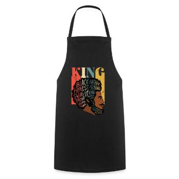 King Proud Melanated Dad Black Father’s Day - Tablier de cuisine - noir - Devant - AI Model Male 185 dark (185cm)