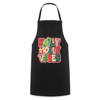 Jolly Holiday Bubbles Christmas - Cooking Apron - black - Front - AI Model Male 185 dark (185cm)