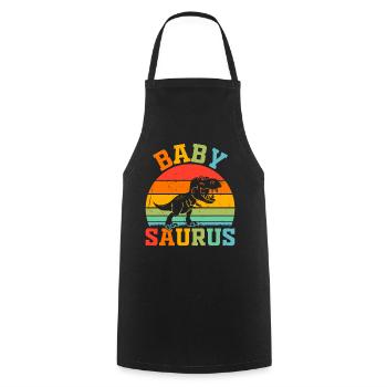 Babysaurus Newborn Baby Dinosaur Baby Saurus Baby - Cooking Apron - black - Front - AI Model Male 185 dark (185cm)
