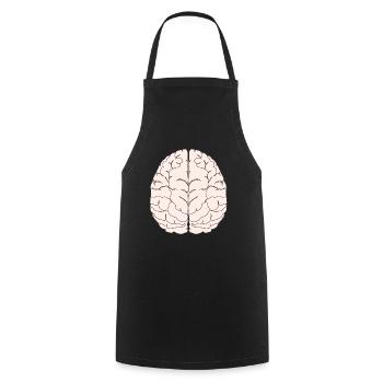 brain brain brain intelligence smart smart student university - Cooking Apron - black - Front - AI Model Male 185 dark (185cm)