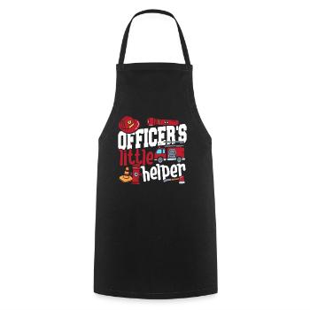 Officer's Little Helper Fire Engine - Cooking Apron - black - Front - AI Model Male 185 dark (185cm)
