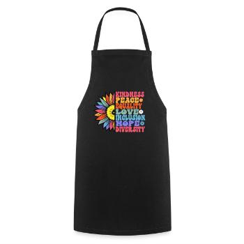 Kindness Peace Equality Love Hope - Cooking Apron - black - Front - AI Model Male 185 dark (185cm)