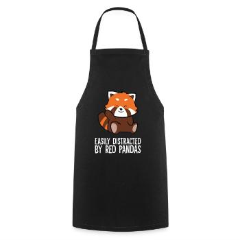 Red Panda Love facilement distrait par Red Panda - Tablier de cuisine - noir - Devant - AI Model Male 185 dark (185cm)