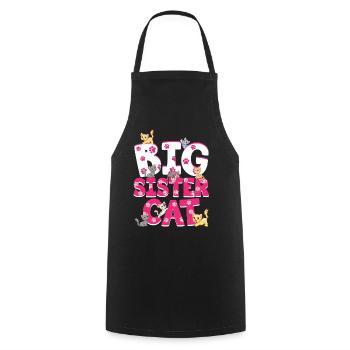 Grande soeur Chat Chats colorés Drôles de frères et sœurs - Tablier de cuisine - noir - Devant - AI Model Male 185 dark (185cm)