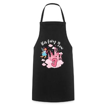 This fairy is now 3 Magic Castle 3. - Cooking Apron - black - Front - AI Model Male 185 dark (185cm)
