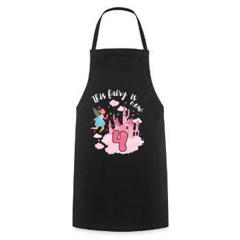 This fairy is now 4 Magic Castle 4. - Cooking Apron - black - Front - AI Model Male 185 dark (185cm)