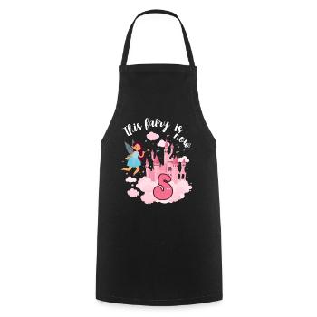 This fairy is now 5 Magic Castle 5. - Cooking Apron - black - Front - AI Model Male 185 dark (185cm)