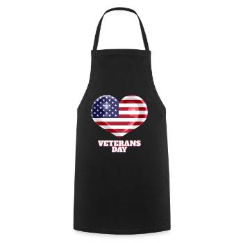 American Flag Heart For Veterans Day - Cooking Apron - black - Front - AI Model Male 185 dark (185cm)