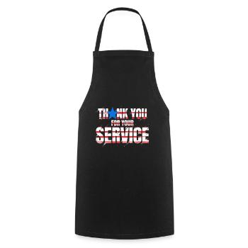 Thank You For Your Service 4th Of July Veterans - Cooking Apron - black - Front - AI Model Male 185 dark (185cm)