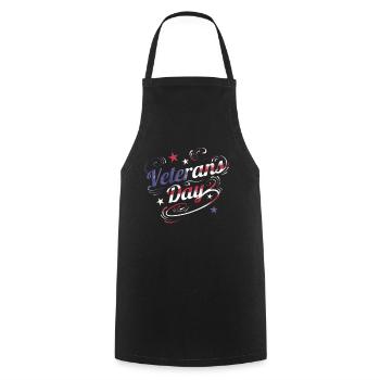 US Flag Colored Logo For Veterans Day - Kochschürze - Schwarz - Vorne - AI Model Male 185 dark (185cm)