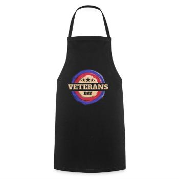 Round Logo for Veterans Day - Cooking Apron - black - Front - AI Model Male 185 dark (185cm)