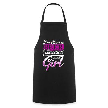 Je suis juste une bière et une fille de baseball - Tablier de cuisine - noir - Devant - AI Model Male 185 dark (185cm)