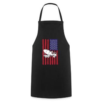 Conception de malaxeurs de camions américains - Tablier de cuisine - noir - Devant - AI Model Male 185 dark (185cm)