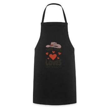 Cow girl Cette fille aime son cow-boy - Tablier de cuisine - noir - Devant - AI Model Male 185 dark (185cm)