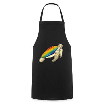 Turtle Rainbow - Cooking Apron - black - Front - AI Model Male 185 dark (185cm)