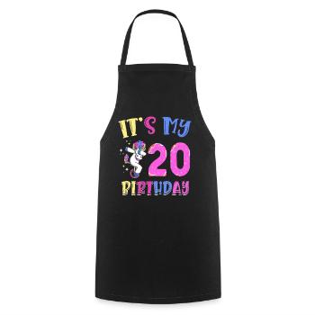 Es Ist Mein 20. Geburtstag Dabbing Unicorn Pony - Kochschürze - Schwarz - Vorne - AI Model Male 185 dark (185cm)