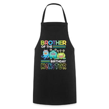 Bruder Des Geburtstagsmonsters Familie Geschwister - Kochschürze - Schwarz - Vorne - AI Model Male 185 dark (185cm)